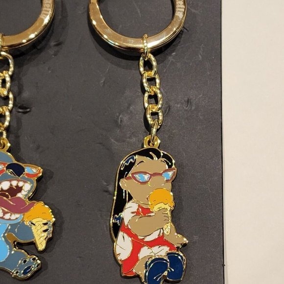 Loungefly Disney Lilo & Stitch Ice Cream Enamel Keychain Set of 2 NEW - Picture 6 of 12